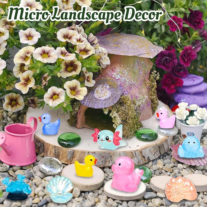 120 Pcs Luminous Mini Ocean Resin Animals Glow in The Dark Tiny Sea Animal Figures Marine Miniature Figurines for Crafts Micro Landscape Fairy Garden Aquarium Decoration