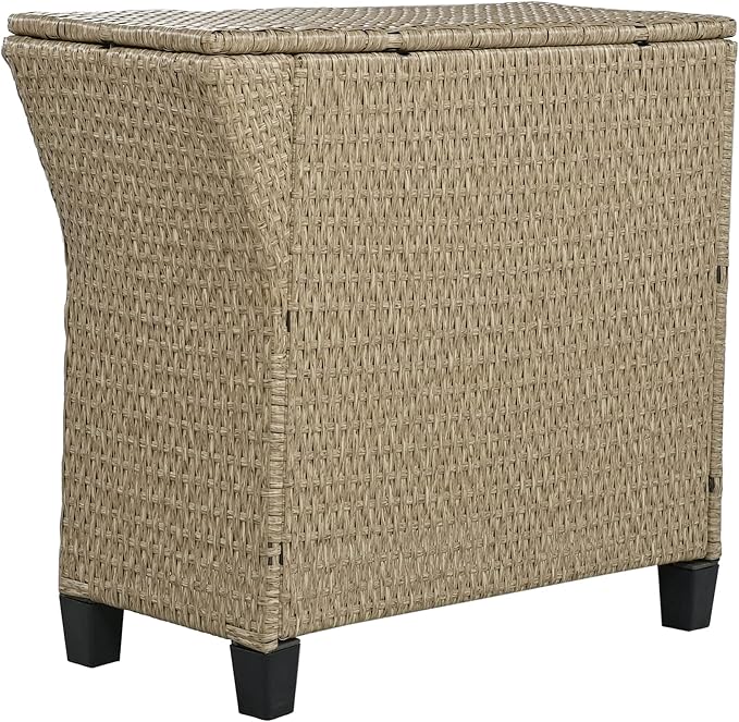 9-Piece Wicker Half Moon Sectional Sofa Set, Patio Conversation Seat Group with Cushions and Coffee Table, Semi-Circle Six-Seater Sofa Constructed, Beige-brown