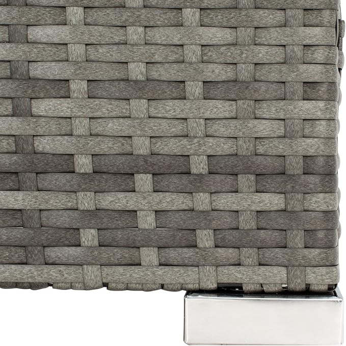 SAFAVIEH Outdoor - Madalina Sectional Set - Grey & Grey - Steel Frame with Cushion - Contemporary Sectional with Coffee Table - Ideal for Patio, Deck, Porch, Backyard (PAT7509B)
