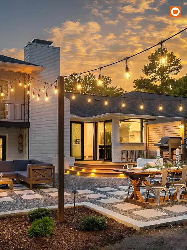 addlon LED Outdoor String Lights 24FT Edison Vintage Weatherproof ETL | Commercial Grade Strand with Shatterproof Bulbs, Decorative Hanging Lights for Patio Backyard Garden Cafe Bistro Deck