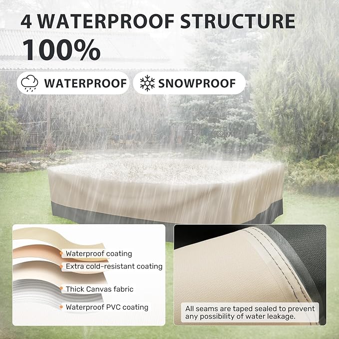 Patio Furniture Covers Waterproof Heavy Duty, 126"x126"x28" Extra Large Outdoor Dining Table and Chair Covers/ Waterproof UV Snow Resistant/ General Purpose Outside Sectional Sofa Set Covers
