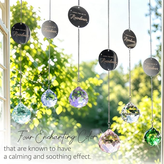 Mooncraftlogy Memorial Gift for Loss of Loved One, Light Crystal Suncatcher | Unique Sympathy Idea, Clear Memory Prism Crystal Ball, Grief Rainbow Sun Catcher, Bereavement Box for Mom Dad Son Daughter