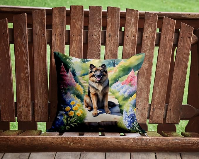 Caroline's Treasures Belgian Tervuren Spring Path Throw Pillow Machine Washable, Indoor Outdoor Decorative Pillow for Couch, Bed or Patio, 14Hx14W
