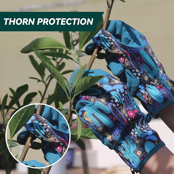 Gardening Gloves for Women, Touchscreen Printed Thorn-Proof | Non-Slip Work Gloves, Ideal Gift for Gardeners, Suitable for Yard Landscaping, Planting & Outdoor Gardening