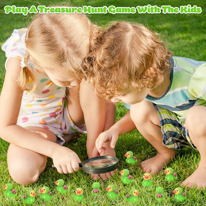 30 Pcs Turtle Ducks, Mini Turtle Resin Ducks Bulk, Cute Toy Figures for Birthday Party Favors Landscape Decorations (Turtle Duck)