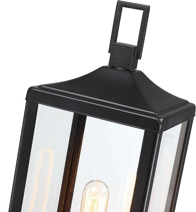 21.3 Inch Outdoor Lamp Post Light Fixture Dusk to Dawn - Residential Sidewalk Lamp Post Sconce Dusk to Dawn Outside Pole Lantern for House Outdoor Column Light, E26
