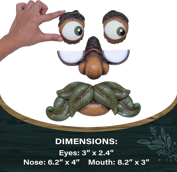 Tree Faces Decor - Outdoor Yard Art Garden Decoration - Unique Peeker for Outdoors and Indoors - Old Man Tree Hugger Art