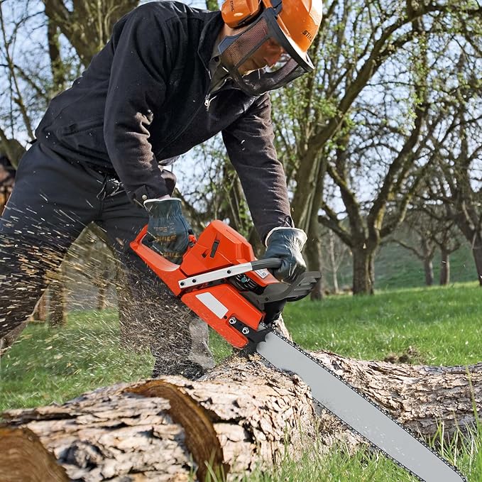 71CC 28" Gas Chainsaw Gas Powered Chainsaws Handheld Cordless Petrol Gasoline Chain Saw for Wood Cutting, Tree Stump Trimming