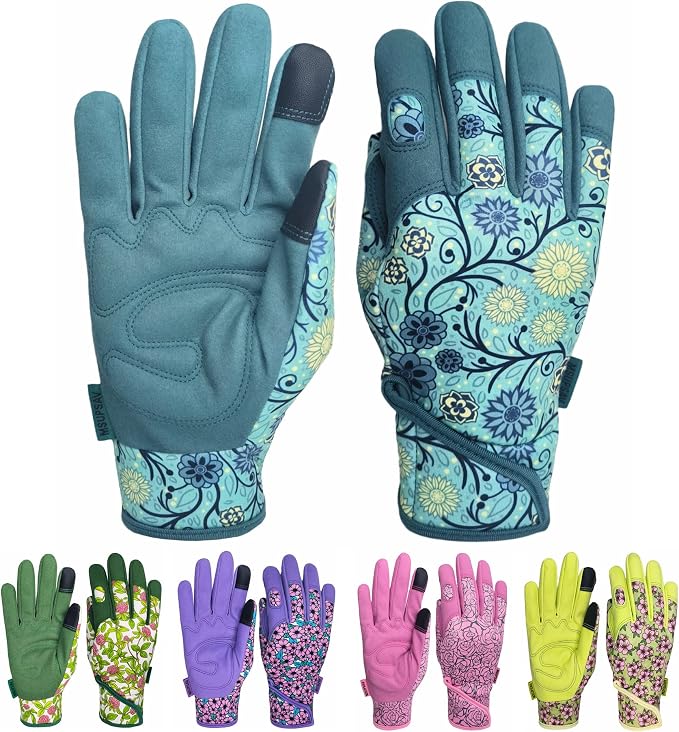 Cute Pattern Gardening Gloves,Thornproof Garden Glove,Gardener Gift | Gardening Gifts for Women,Touchscreen,Tender Thornproof,Cute Pattern,Protection Palm,Machine Washable,Adjustable Cuff