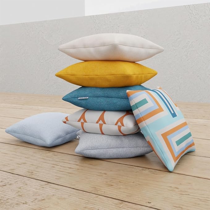 Big Joe Square Pillow Weatherproof Bean Bag Decor, Mustard Intertwist, Weather Resistant UV-Protected Fabric, 16 inches | Polystyrene Bean Filled, Refillable, Outdoor Intertwist, UV-Protected, Weather-Resistant, Fade-Proof Fabric