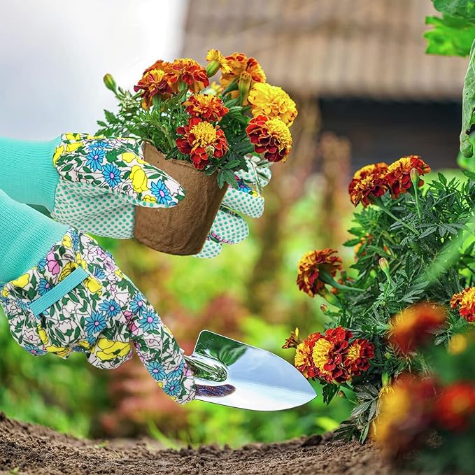 Garden Gloves for Women, Floral Gardening Gloves Ladies Soft Breathable Yard Work Glove Light Working Gloves