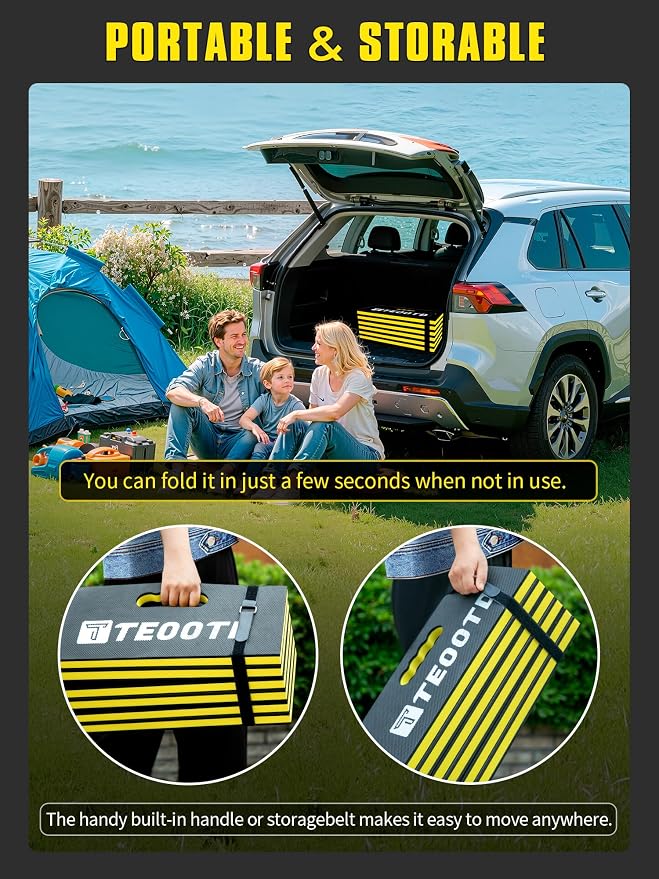 1.2" Extra Thick Foldable Mechanic Kneeling Pad with Handle & Storage Belt, 5 Fold Multi-Use Comfortable EVA Foam Cushion Mat for Workshop,Repairing,Gardening,Yardwork,Camping,Fitness,47.3x17.3x1.2"