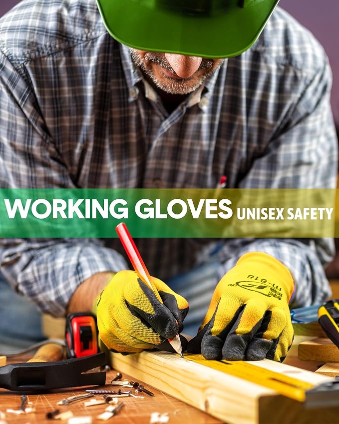 Honeydak 36 Pairs Gardening Gloves for Men Women Breathable Rubber Coated Working Gloves Bulk for Gardening Construction Work