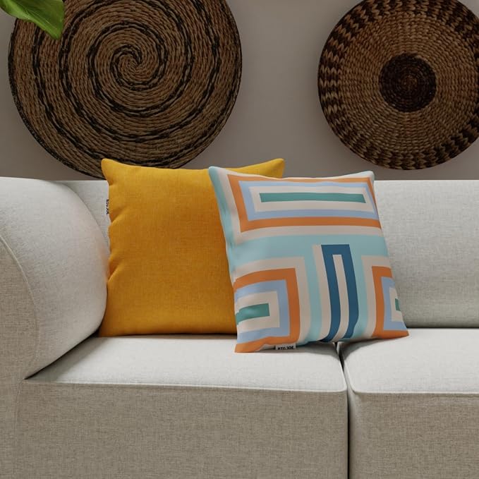 Big Joe Square Pillow Weatherproof Bean Bag Decor, Mustard Intertwist, Weather Resistant UV-Protected Fabric, 16 inches | Polystyrene Bean Filled, Refillable, Outdoor Intertwist, UV-Protected, Weather-Resistant, Fade-Proof Fabric