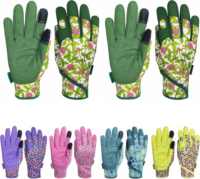 Cute Pattern Gardening Gloves,Thornproof Garden Glove,Gardener Gift | Gardening Gifts for Women,Touchscreen,Tender Thornproof,Cute Pattern,Protection Palm,Machine Washable,Adjustable Cuff
