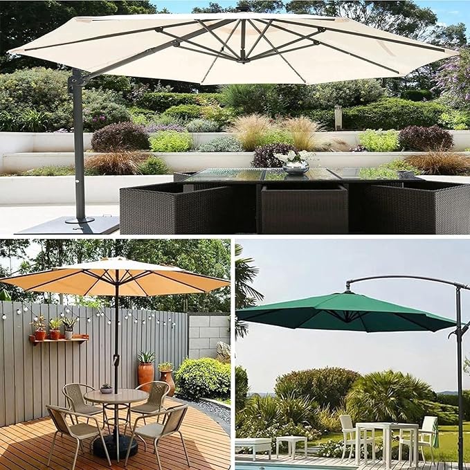 13ft – 8 Ribs Cantilever Umbrella Replacement Canopy Patio Offset Umbrella Fabric Top Cover with UV-Resistant Polyester for Outdoor Garden Deck Backyard