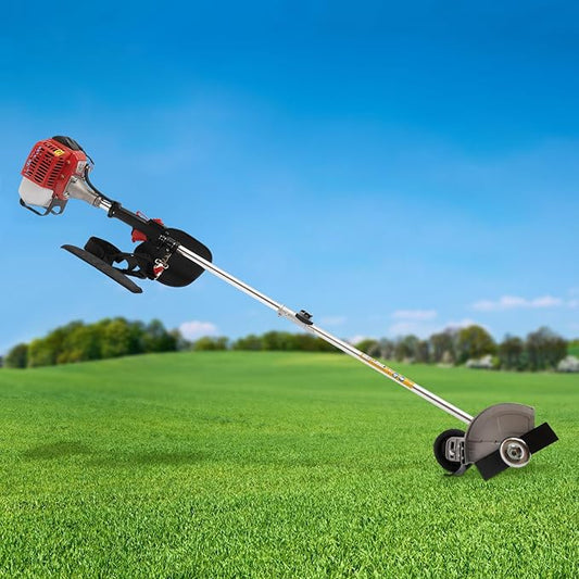 Brush Cutter, 2-Stroke Gas Edger Gas Powered Weed Wacker Gas Weed Trimmer Brush Cutter Lawn Edger Grass Trimmer Weed Eater Grass Tools Weed Eater for Weeds and Grass (26CC)