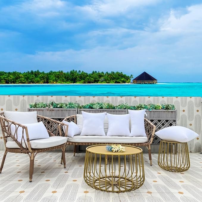 4 Pack Pillow Inserts Waterproof Outdoor 16x16 inch White | Waterproof protection.Hypoallergenic & washable. Stays plump and supportive.Ideal for indoor/outdoor use on couch or patio.