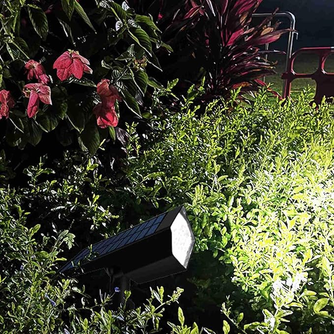 Brrnoo Solar Lawn Spotlight Outdoor Landscape Wall Light, Landscape Powered Garden Lighting for Patios and Yards (RGB)