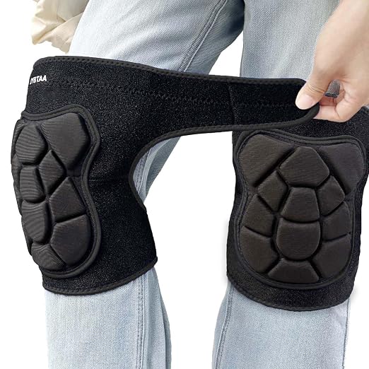 Men Women Adjustable Knee Pads for Garden Work, Thick Foam, Black L, 1 Pair | Dual-Layer Foam Padding, Waterproof Knee Cushion, Adjustable, Comfortable Pad for House Work, Scrubbing Floors, Flooring Work