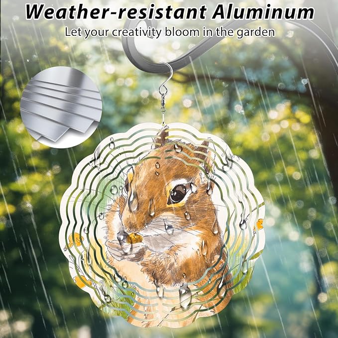 CHONOVO 5 Pack 8 Inch Sublimation Wind Spinner Blank | Double-Sided Sublimation, 3D Aluminum Metal, Easy Heat Transfer, Includes Hooks for Hanging Yard, Garden & Porch Decoration