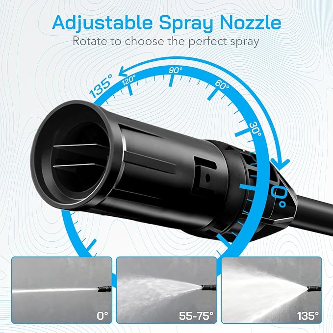 Electric Pressure Washer Power Washer Electric Powered Power Wash Power Washers with Adjustable Nozzle, Pressure Cleaning Machine with Foam Cannon for Cars, Fences, Driveways, Patios, Home Cleaning