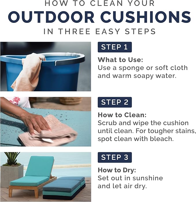 Arden Outdoor Toss Pillow, 2-Pack, 16x16, Clark Blue | Indoor/Outdoor Décor, Rain-Proof, Fade Resistant, Mold and Mildew Resistant
