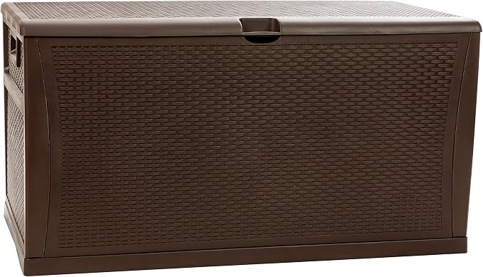 Flash Furniture 120 Gallon Plastic Deck Box - All-Weather Patio Storage and Organization for Throw Pillows, Pool Toys or Garden Tools