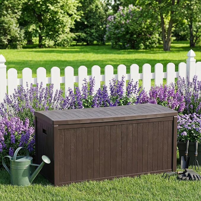Large Outdoor Storage Boxes Waterproof Deck Box Lockable Garden Storage Box for Furniture Outside Cushions Gardens Pool Tools