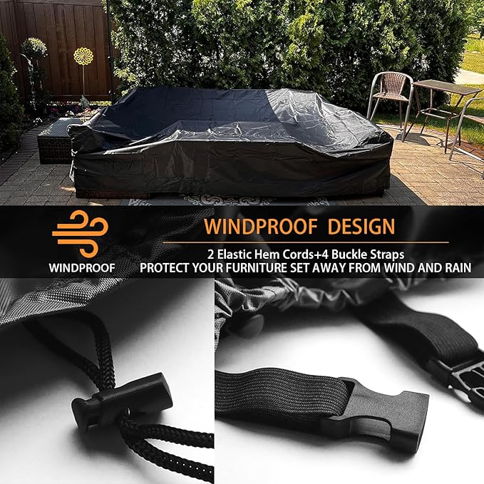 Patio Furniture Set Cover Outdoor Sectional Sofa Set Covers Outdoor Table and Chair Set Covers Water Resistant Large 98 Inch L x 78 Inch W x 32 Inch H