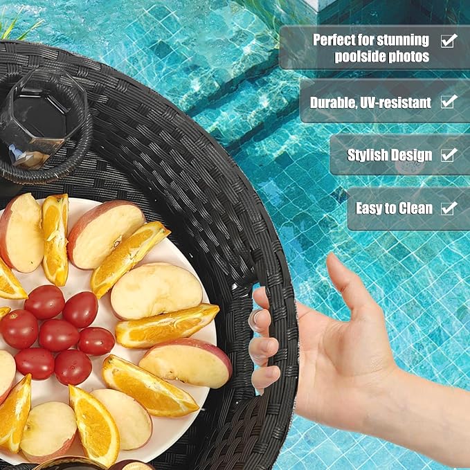 Floating Tray for Pool，Floating Pool Tray, Floating Tray - Floating Pool Table, Ideal for Food & Drinks - Floating Table for Pool - Essential Floating Food Tray for Pool Activities(Oval Big)
