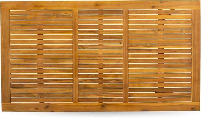 East West Furniture DEDK9CWNA 9 Piece Outdoor Patio Dining Sets Includes a Rectangle Acacia Wood Table and 8 Folding Side Chairs, 40x72 Inch, Natural Oil