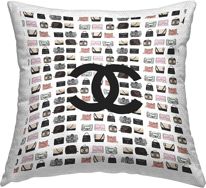 Stupell Industries | Chic Fashion Brand Symbol Purses, 18 x 18 | Outdoor Pillow, Made in USA - By Amelia Noyes