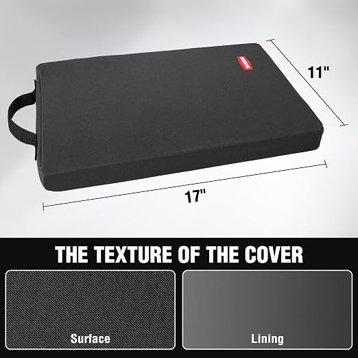 WORKPRO 17" Kneeling Pad with Removable Cover, Black | Soft NBR Foam Cushioning, Large Size, For Gardening, Daily Chores, Workout Supplies