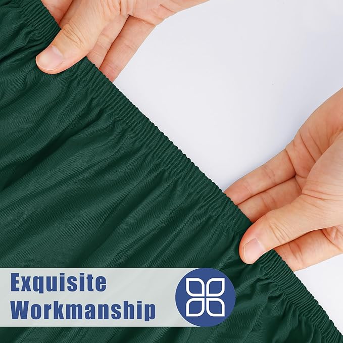 Moosfor Spandex 6 Foot Rectangle Table Cloth 2 Pack, Elastic Fitted Tablecloths for Picnic, Stretch Washable Patio Table Cover for Outdoor, Camping, Banquet and Parties(Hunter Green, 30"x72")