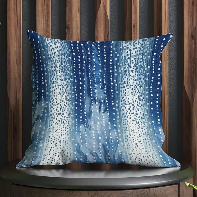 Antelope Aqua Animal Cushion Cases White Blue Animal Strip Throw Pillow Cover Retro Throw Pillow Covers Farmhouse Decorative for Patio Furniture Garden 22x22 in