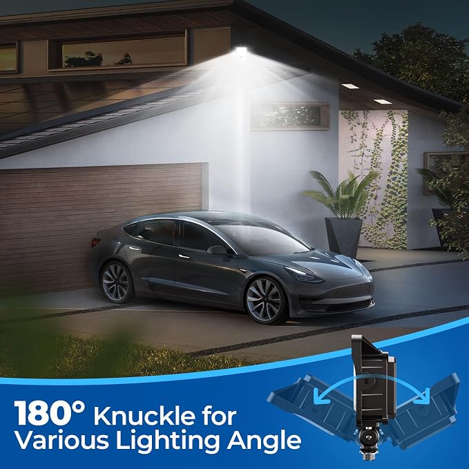 CINOTON 50W 7000LM LED Flood Lights Outdoor, 5000K, ETL Listed, 1 Pack | IP65 Waterproof Exterior Security Wall Pack with 180°Knuckle, 100-277V Outside Aluminum Fixture for Garage Garden Landscape
