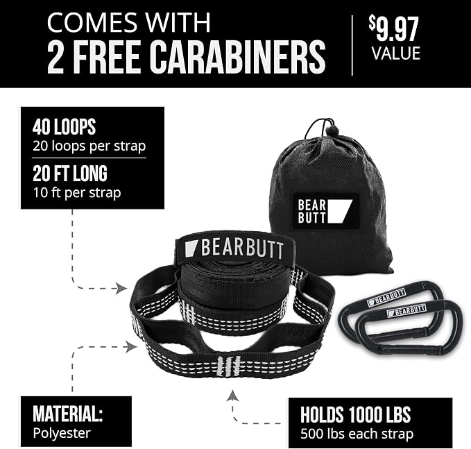 Bear Butt Double Camping Hammock and Bear Butt Kodiak Hammock Straps Bundles.
