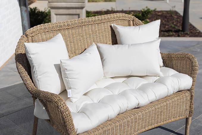 RSH DECOR: Sunbrella Lumbar Throw Pillows Set of 2 | 20" x 12" | Water and Fade-Resistant Performance Fabric | Outdoor Pillow Covers with Down-Alternative Inserts | Canvas Burgundy