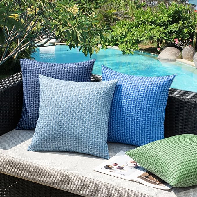 Kevin Textile Outdoor Waterproof 14"x24" Pillow Covers 2 Pack, Sage Green | Water Resistant Weaving Faux Linen Texture Throw Pillow Covers, Outside Decorative Pillowcases for Garden Patio Balcony Couch