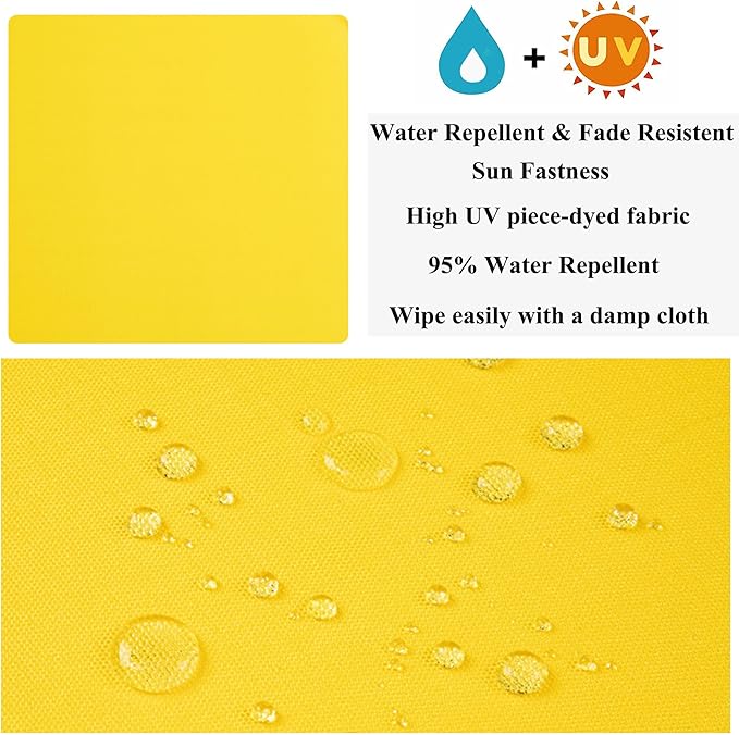 FUNHOME Outdoor Cushion Covers,54" x 18" x 3", No Insert! Patio Cushion Covers Replacement for Outdoor Furniture,Water Resistant Patio Bench Loveseat Covers 1 Pack, Yellow(Covers ONLY)