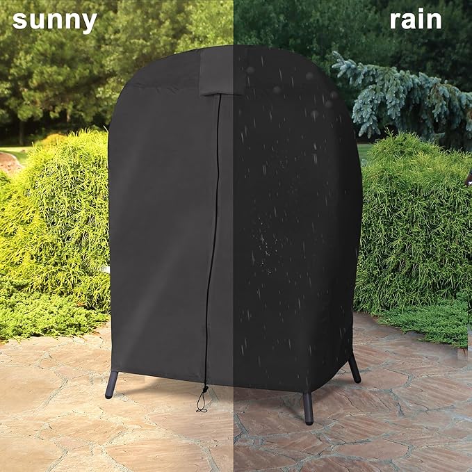 SUNCREAT Extra Large Lawn Egg Chair Cover, Patio Furniture Cover for Indoor Outdoor Lounger, X-Large Size, Black