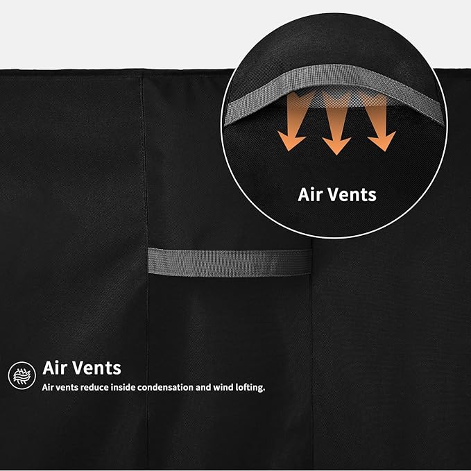 Dokon Patio Lounge Chair Covers Waterproof Outdoor Chaise Lounge Cover with Air Vents, Windproof Anti-UV Heavy Duty Oxford Fabric Patio Furniture Covers (86"L x 34"W x 32"H) - Black