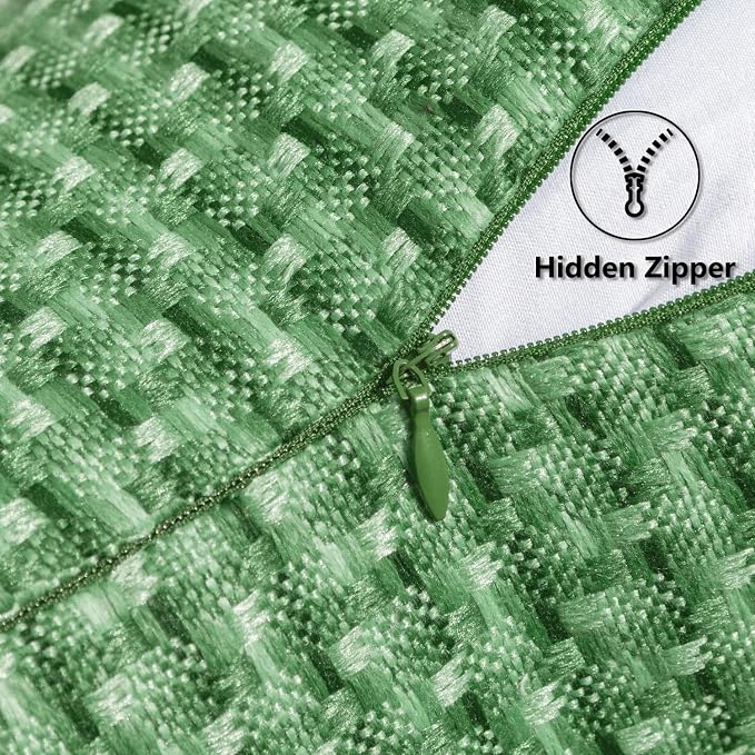 Kevin Textile Outdoor Waterproof 14"x24" Pillow Covers 2 Pack, Sage Green | Water Resistant Weaving Faux Linen Texture Throw Pillow Covers, Outside Decorative Pillowcases for Garden Patio Balcony Couch