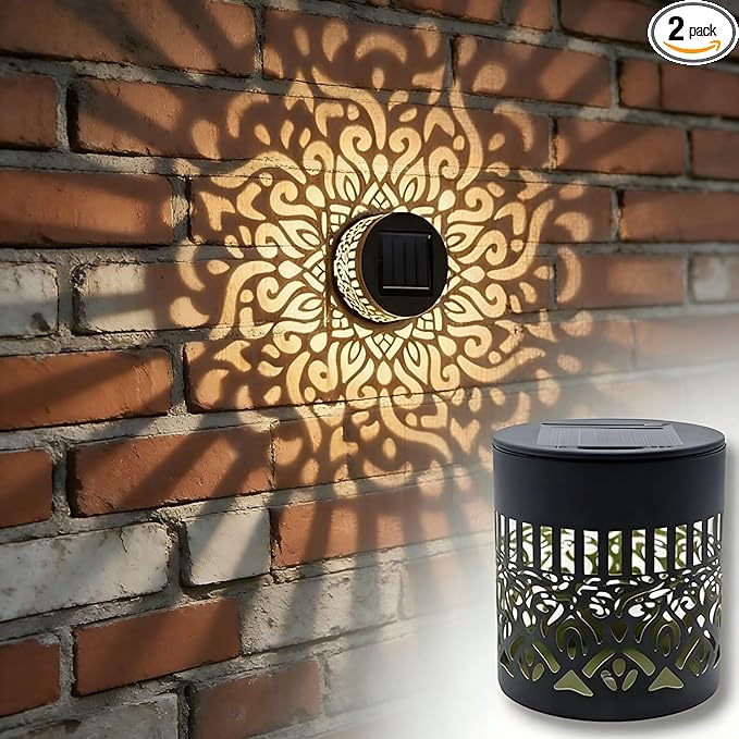 Decorative Solar Mandala Lights, Outdoor Solar Mandala Lights, Waterproof Easy Installation Metal Plastic Lightweight Garden Patio Fence Lights (2)