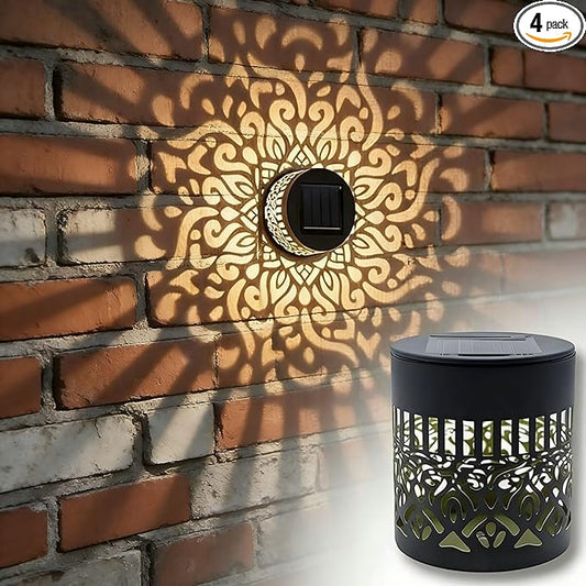Decorative Solar Mandala Lights, Outdoor Solar Mandala Lights, Waterproof Easy Installation Metal Plastic Lightweight Garden Patio Fence Lights (4)