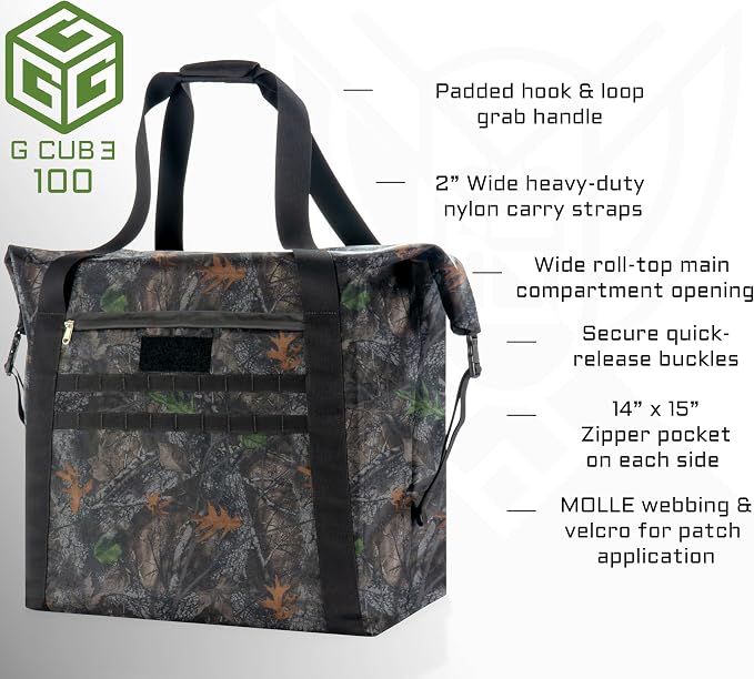 Xtreme Sight Line ~ G CUBƎ 100 Faraday Bag + XTECH Faraday Bag for Medium to Large Generators and Electronics ~ Protects Against EMP/CME/EMF/RF ~ Backwoods Camo Combo