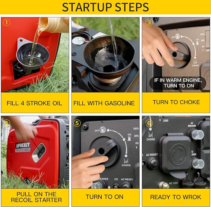 3500 Watt Inverter Generator Portable, Quiet Lightweight Gas Generaror Camping Power Equipment Fuel RV Ready