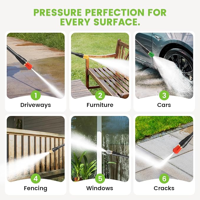 Pressure Washer 5000PSI with 33FT Hose, 4 Nozzle, Power Washer for Home Cars Driveways, Blue