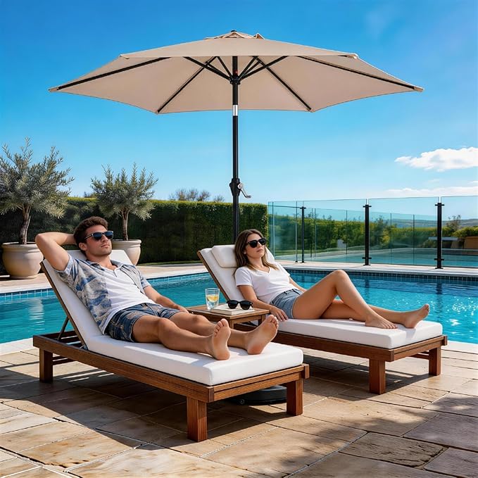 Bonnlo Patio Umbrella with Easy Push Button Tilt Outdoor Patio Umbrella Backyard Market Table Umbrella